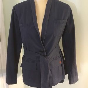 Peace Love World New Sz 2 Blue Jacket Military